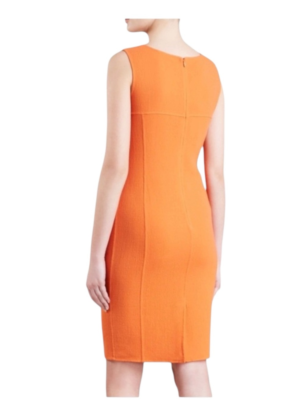 new Armani Collezioni 𖦹 Sleeveless Sheath Mini Dress 𖦹 Tangerine Coral 𖦹 4 US - Picture 3 of 16